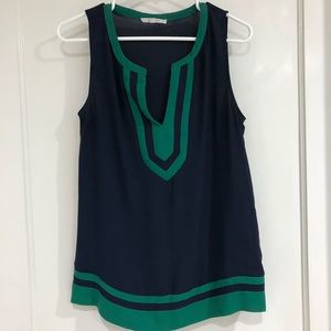 41 Hawthorn Navy & Green Top